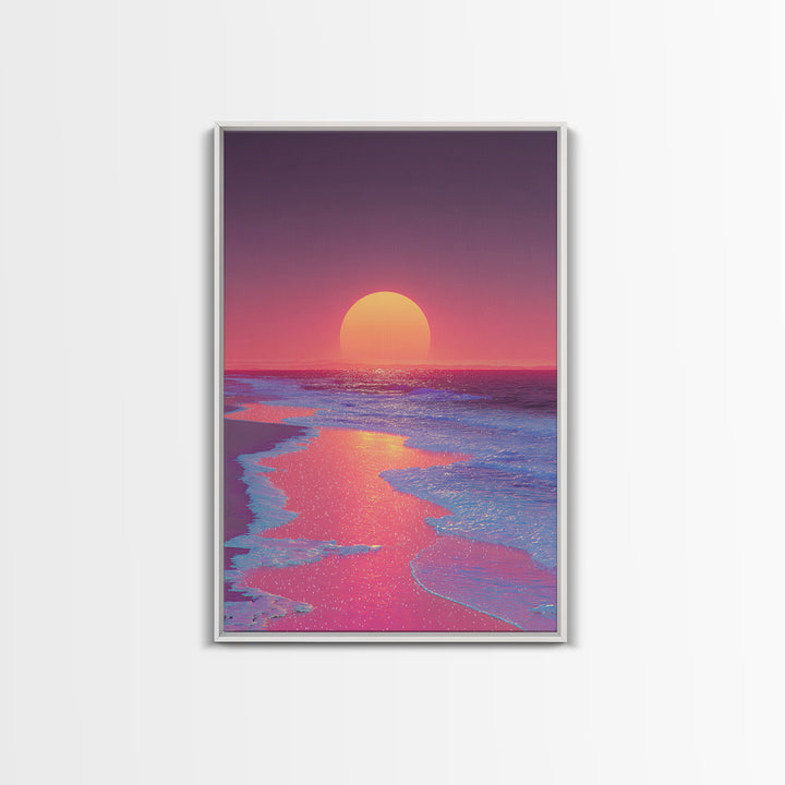 Dramatic Cityscape At Sunset With Reflective Surface Modern Wall Art Large Canvas Print Trendy Wall Art For Living Room Decor
