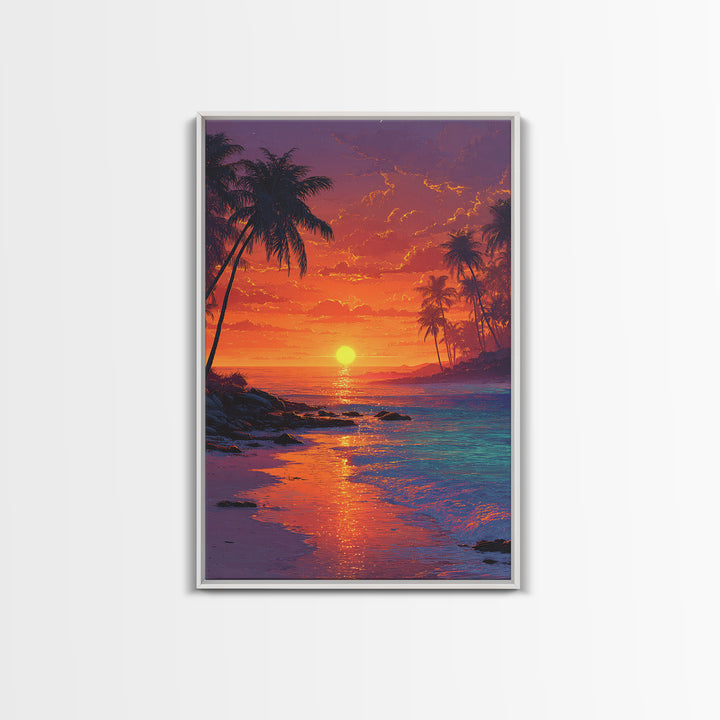 Colorful Mystic Ocean Wave With Buddha Silhouette Wall Art Canvas Print Vibrant Spiritual Home Decor