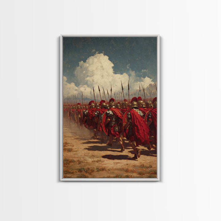 Roman Legion Marching With Red Capes Canvas Print, Ancient Warrior Wall Art, Historical Battle Decor, Gift For Him, Office Decor