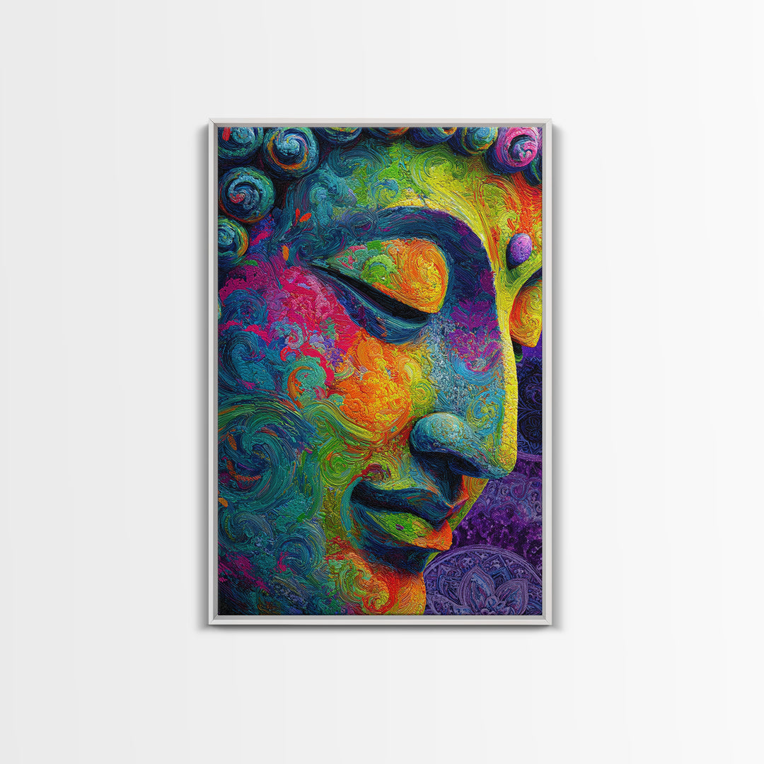 Vibrant Neon Cyber Cityscape Digital Art Wall Art Modern Canvas Print For Trendy Home Office Decor And Wall Display