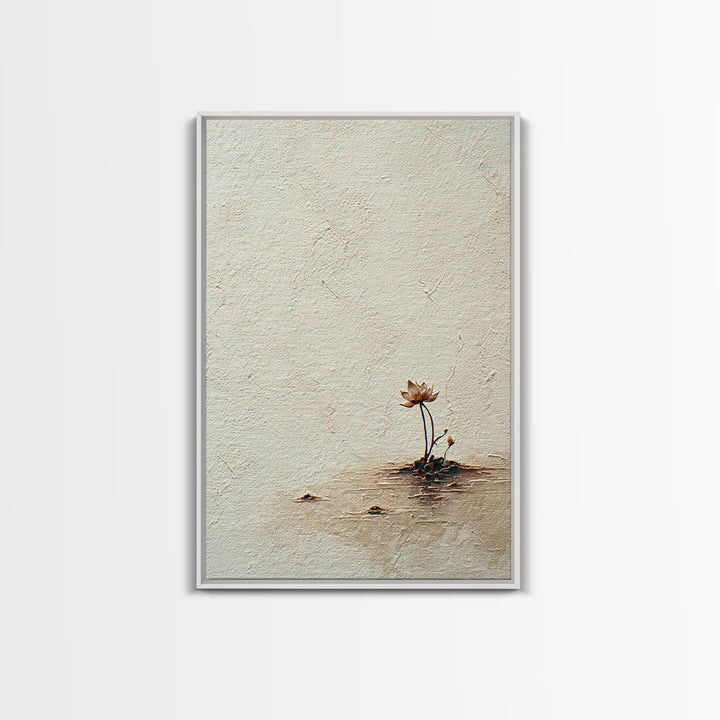 Simple Lotus Flower Minimalist Painting Wall Art Canvas Print For Spa Decor And Zen Home Decoration