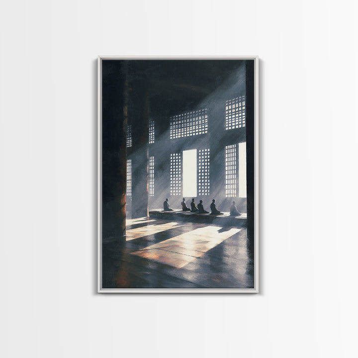 Minimalist Japanese Ink Calligraphy Painting Of Bamboo Elegant Black Brush Stroke Wall Art Print For Home Decor