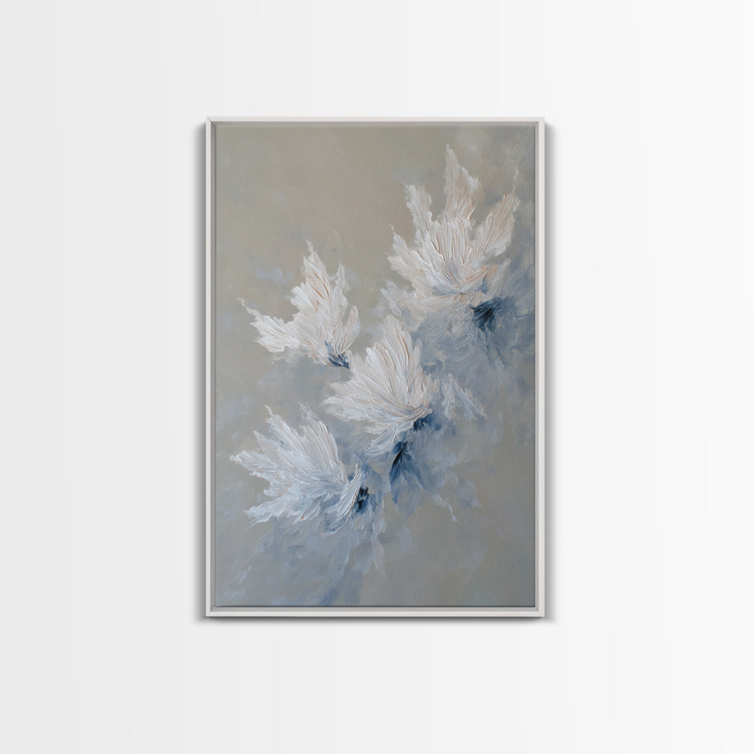 Abstract Black Ink Brush Stroke Flow Calligraphy Wall Art Print Minimalist Contemporary Bedroom Decor Framed Canvas Print
