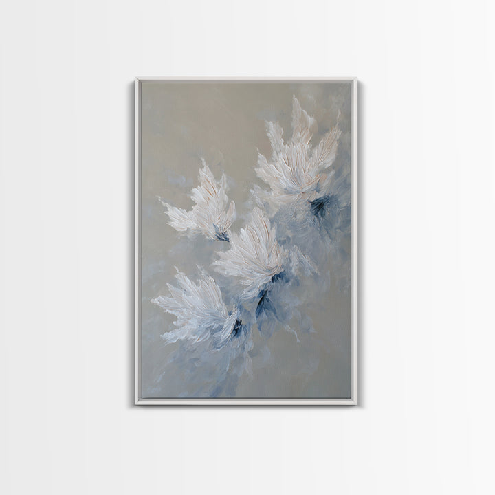 Abstract Black Ink Brush Stroke Flow Calligraphy Wall Art Print Minimalist Contemporary Bedroom Decor Framed Canvas Print