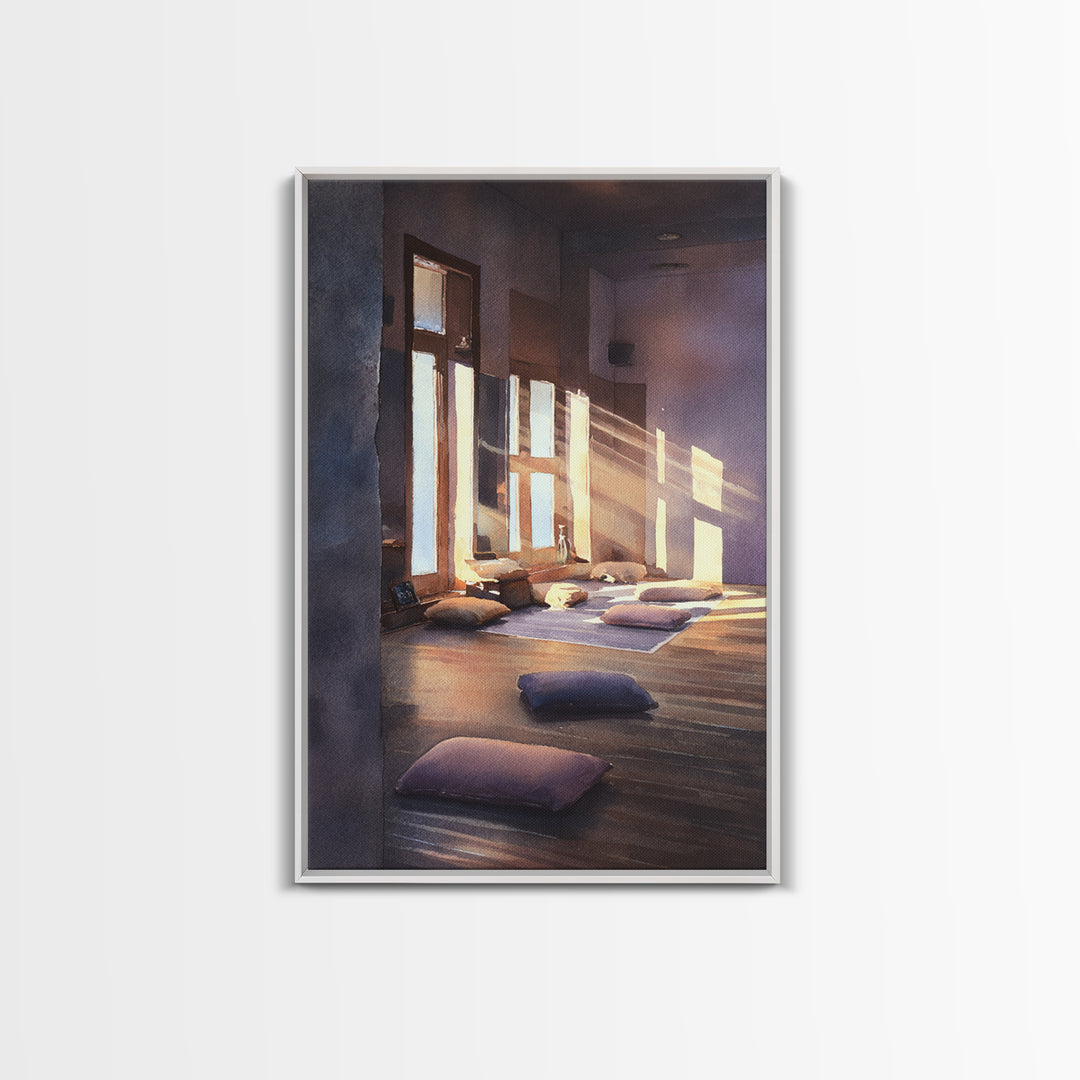 Decorative Abstract Mountain Art Painting With Textured Brushstrokes Framed Canvas Print Wall Art