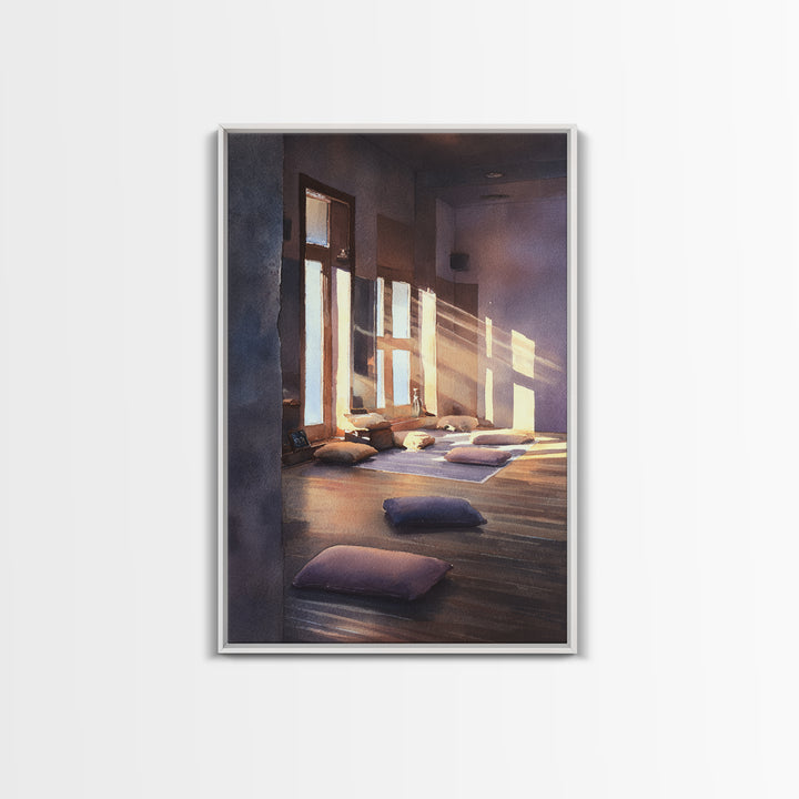Decorative Abstract Mountain Art Painting With Textured Brushstrokes Framed Canvas Print Wall Art