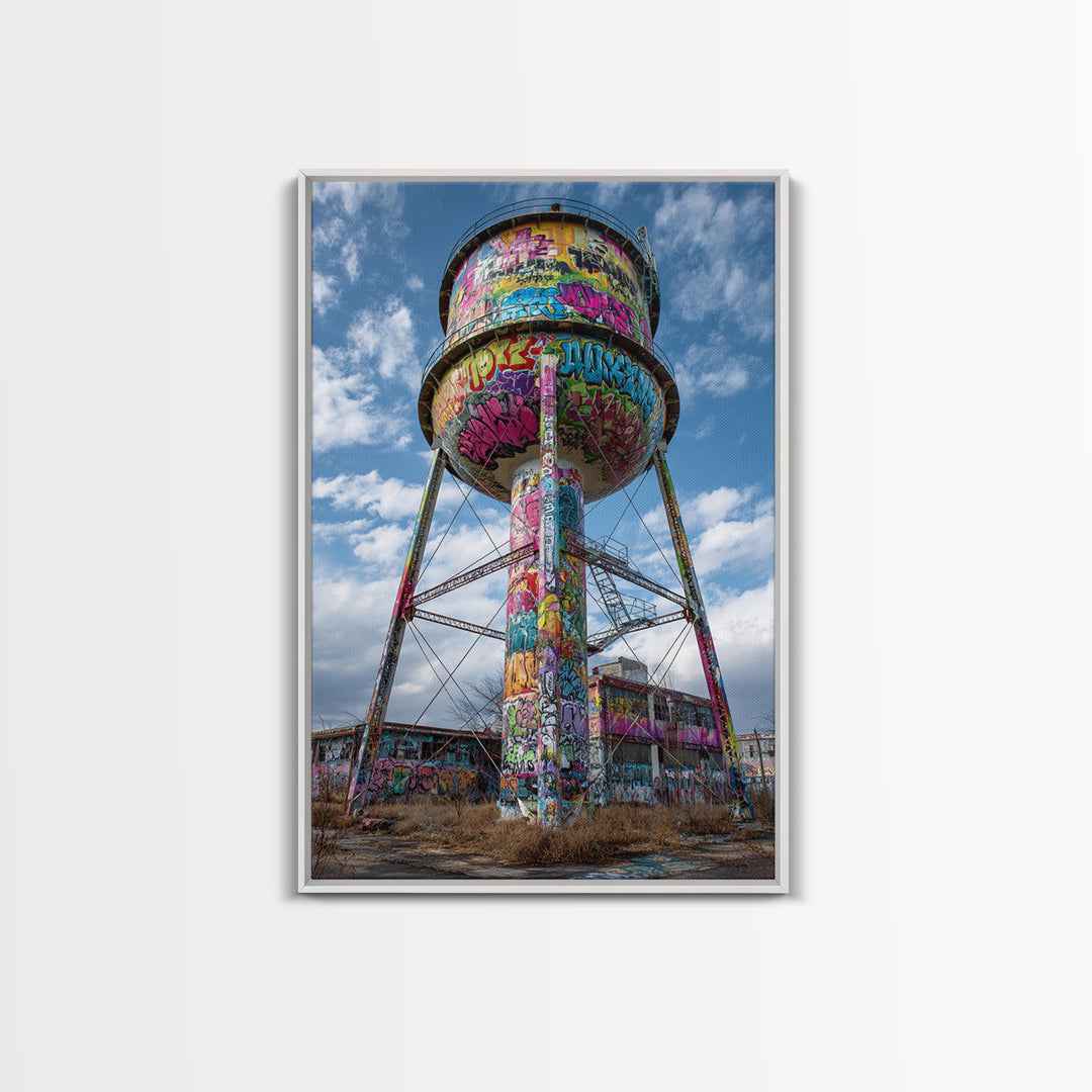 Vibrant Urban Graffiti Subway With Tiger Mural Photography Canvas Print Wall Art For Modern Home Or Urban Space Decor