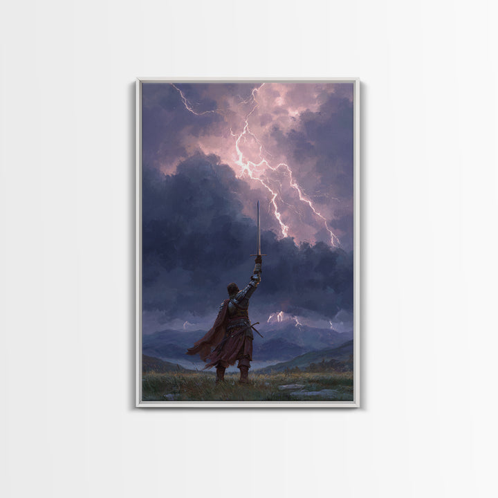 Contemplative Jesus Sitting With Lions In Cave Religious Wall Art Print | Spiritual Wall Decor Framed Canvas Print For Home