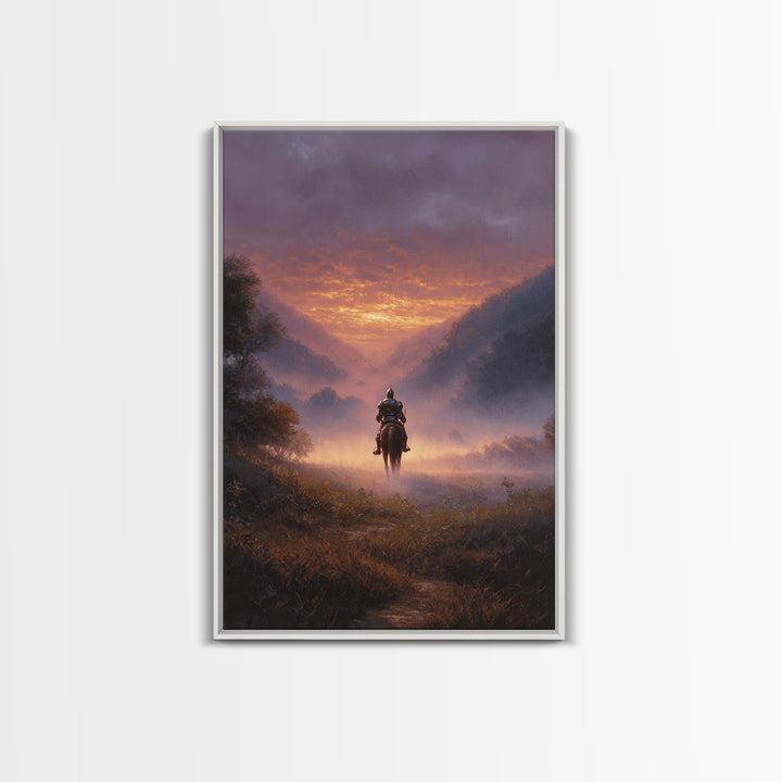 Rustic Islamic Mosque At Sunset Vibrant Orange Original Oil Painting Canvas Print Wall Art