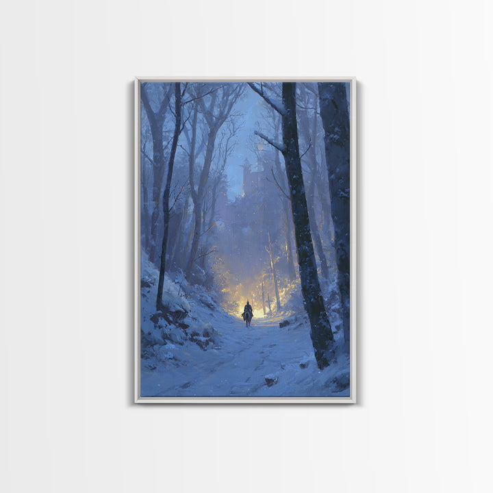 Warm Night Market Painting With Lanterns Digital Art Canvas Print For Cozy Boho Wall Decor And Atmospheric Interior Design