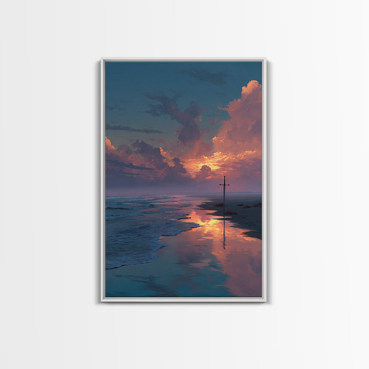 Enchanting Night Coastal Village Oil Painting Romantic Wall Art Canvas Print For Warm Home Decor And Bedroom Wall Decoration