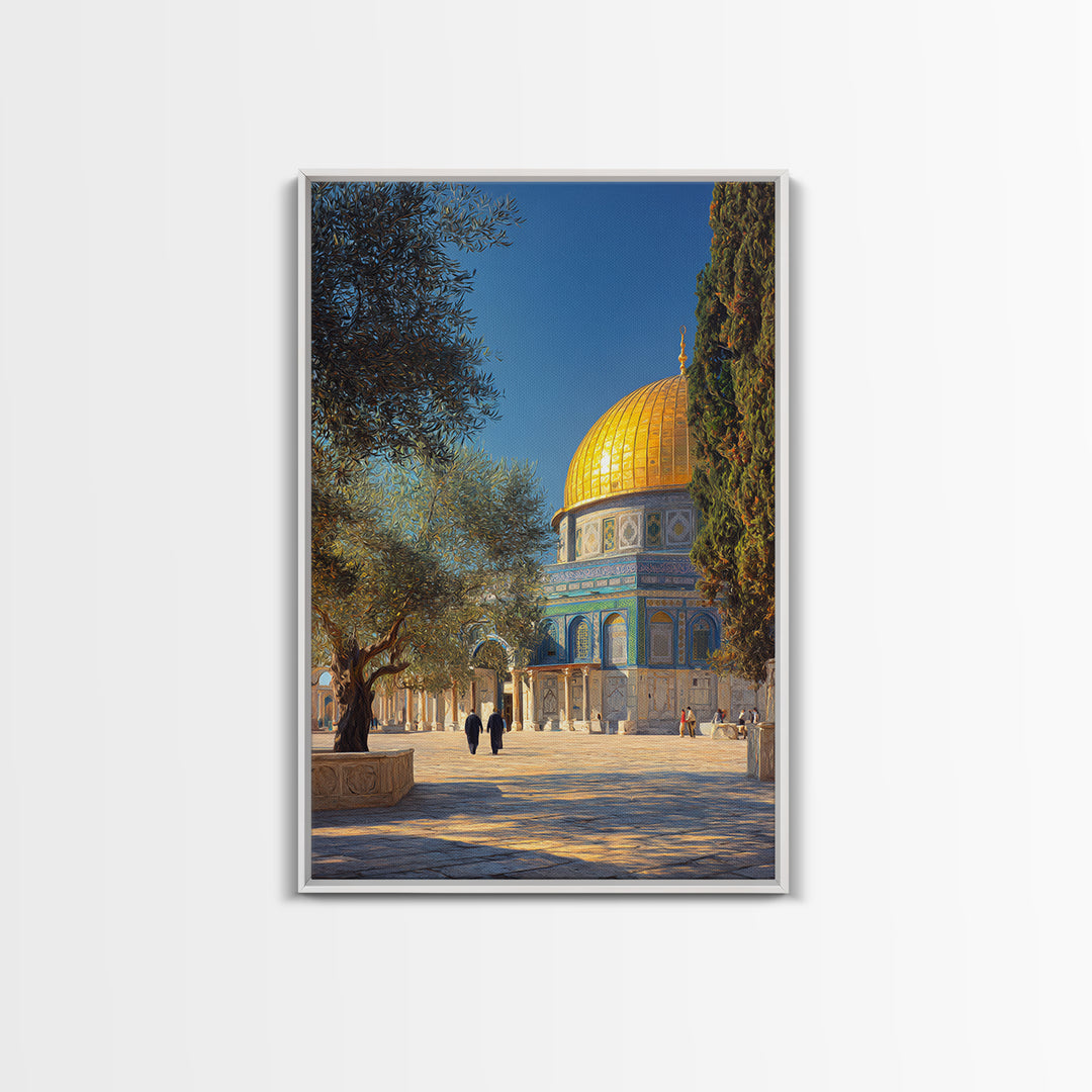 Historic Islamic Manuscript Studio Beautiful Framed Canvas Print Educational And Religious Wall Art