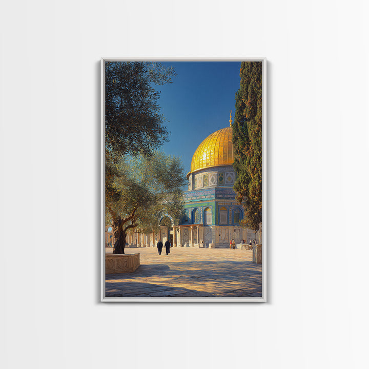 Historic Islamic Manuscript Studio Beautiful Framed Canvas Print Educational And Religious Wall Art