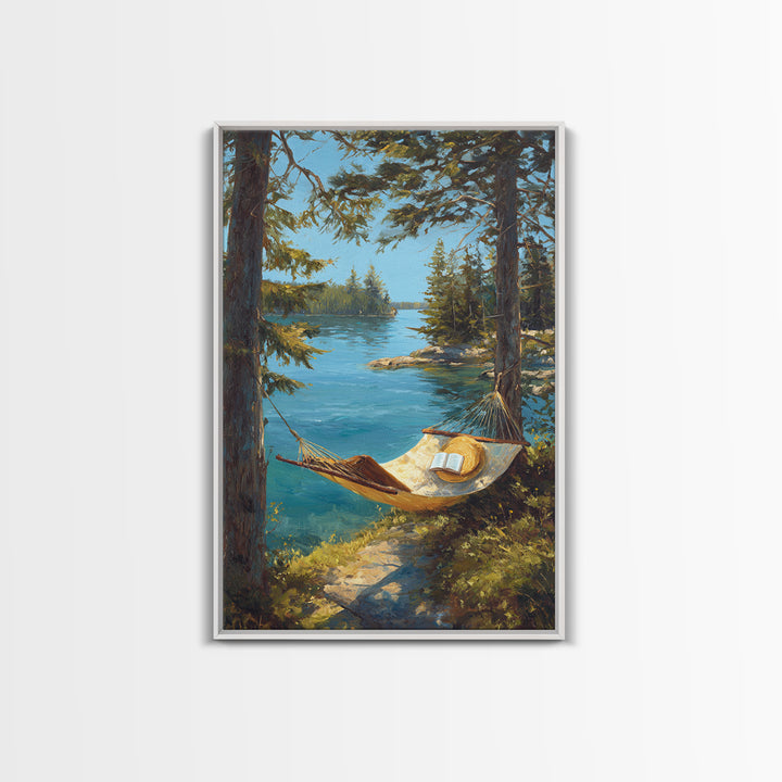 Peaceful Coastal Harbor Sunset Scene Landscape Wall Art Framed Canvas Print For Warm Home Decor Gift For Art Lovers