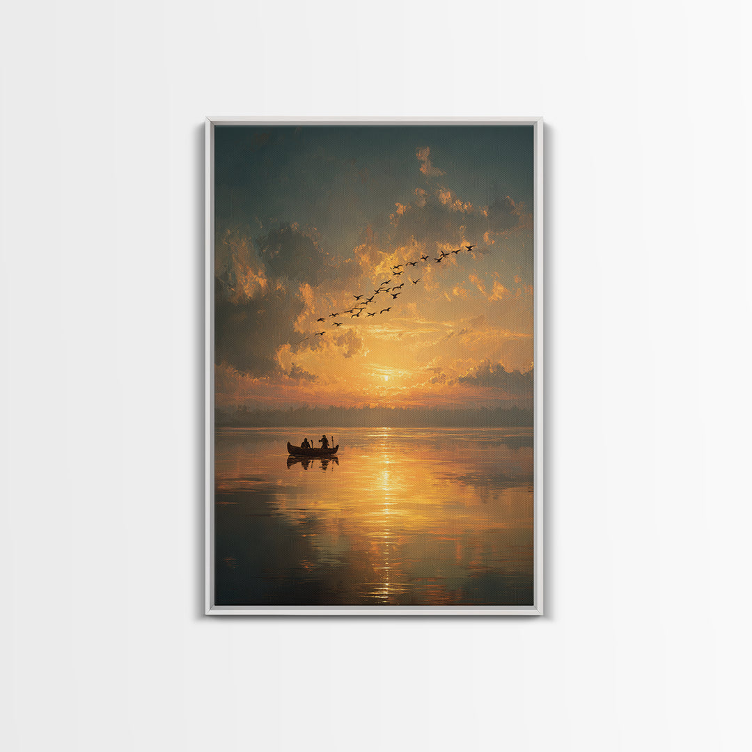 Radiant Sunbeam Breaking Through Clouds With Figure Standing Epic Inspirational Wall Art Canvas Print For Office