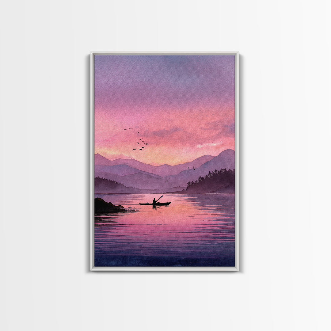 Majestic Sunset Over Historic Town With Tower Framed Canvas Print European Village Landscape Wall Art For Rustic Home