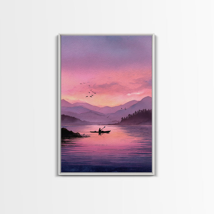 Majestic Sunset Over Historic Town With Tower Framed Canvas Print European Village Landscape Wall Art For Rustic Home