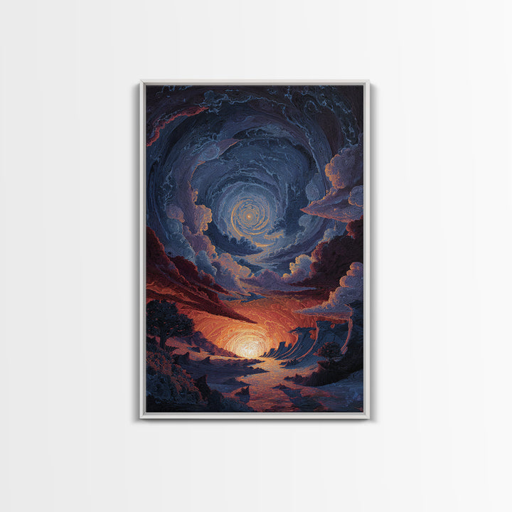 Cosmic Spiral Sunset Wall Art, Surreal Celestial Landscape, Fantasy Space Poster, Mystical Home Decor, Dreamy Room Decor