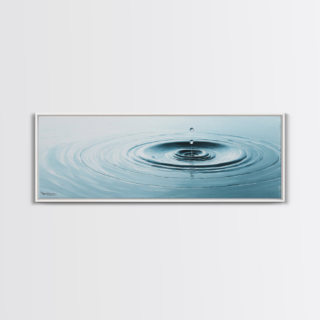 Zen Water Ripple Wall Art, Minimalist Blue Droplet Canvas Print, Calming Spa Decor, Meditation Room Art, Bathroom Wall Decor