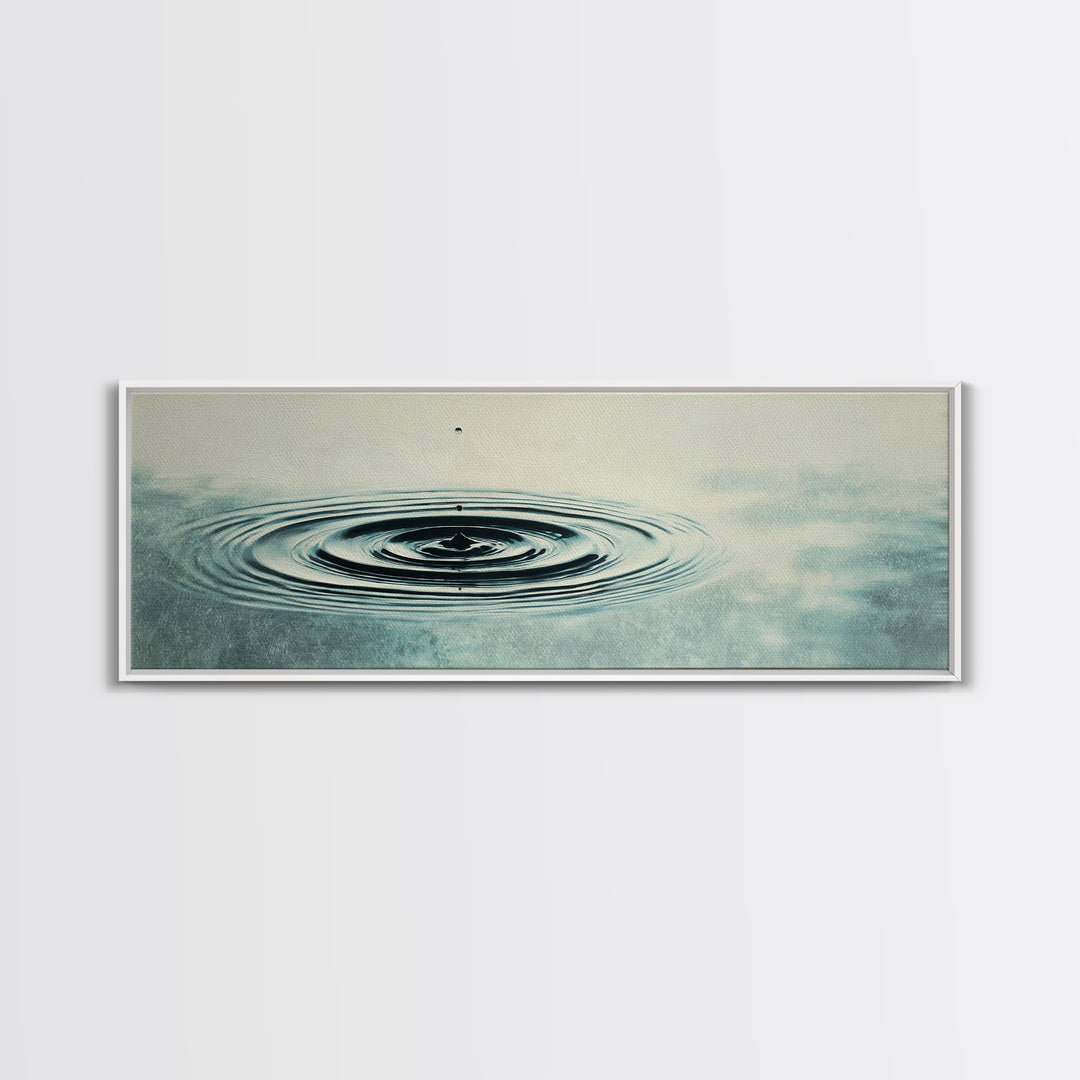 Minimal Water Ripple Wall Art, Zen Water Drop Canvas Print, Calming Bathroom Decor, Spa Office Neutral Art Print, Mindfulness Gift