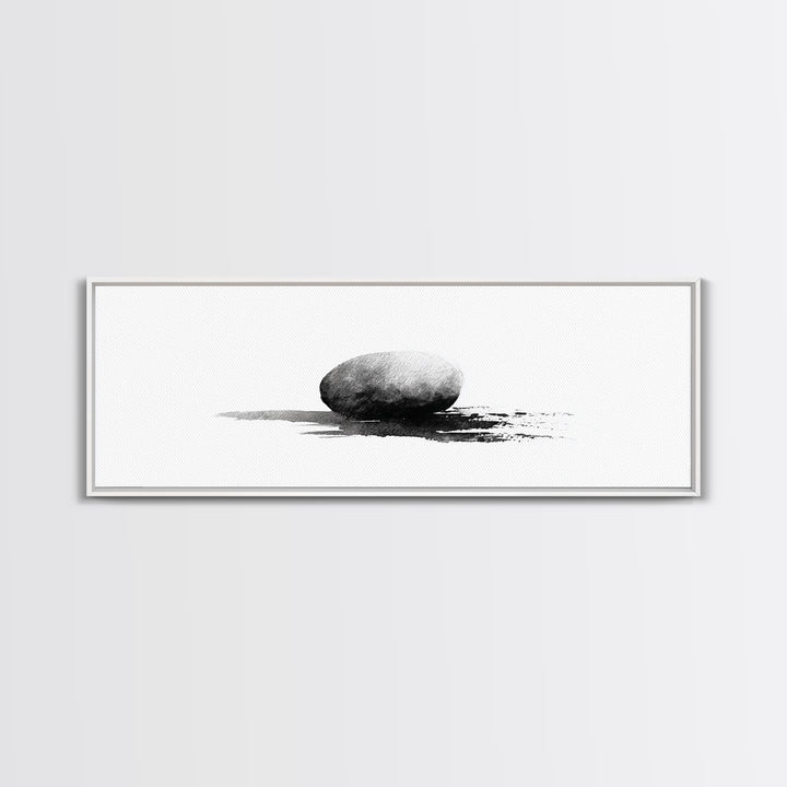 Minimalist Black Stone Wall Art, Zen Ink Drawing, Wabi Sabi Art, Black And White Art, Neutral Home Decor, Office Decor Print