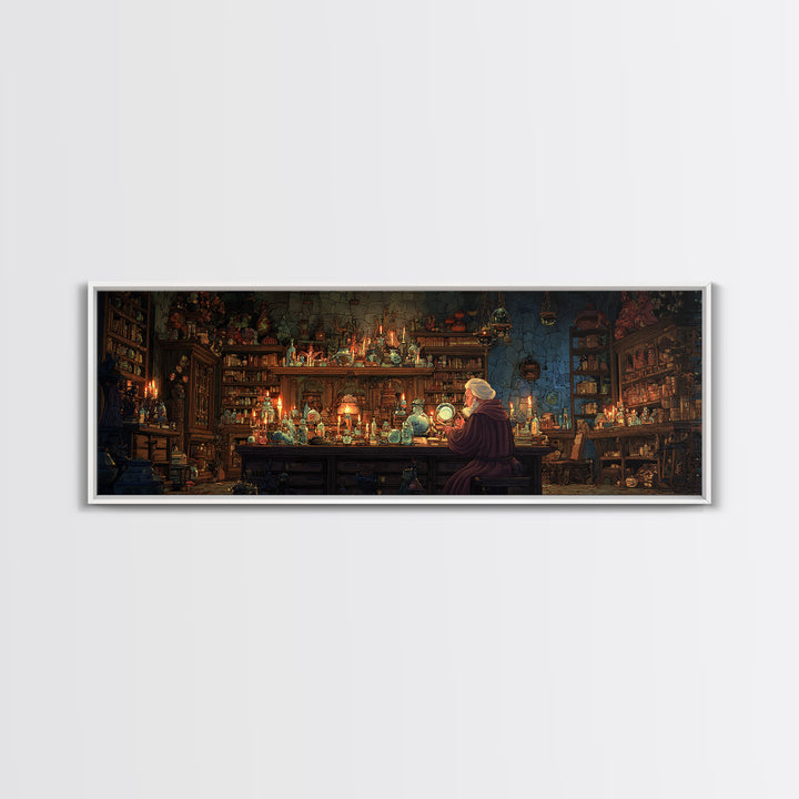Epic Knight Silhouette Against Mystical Glowing Tree Fantasy Wall Art Canvas Print