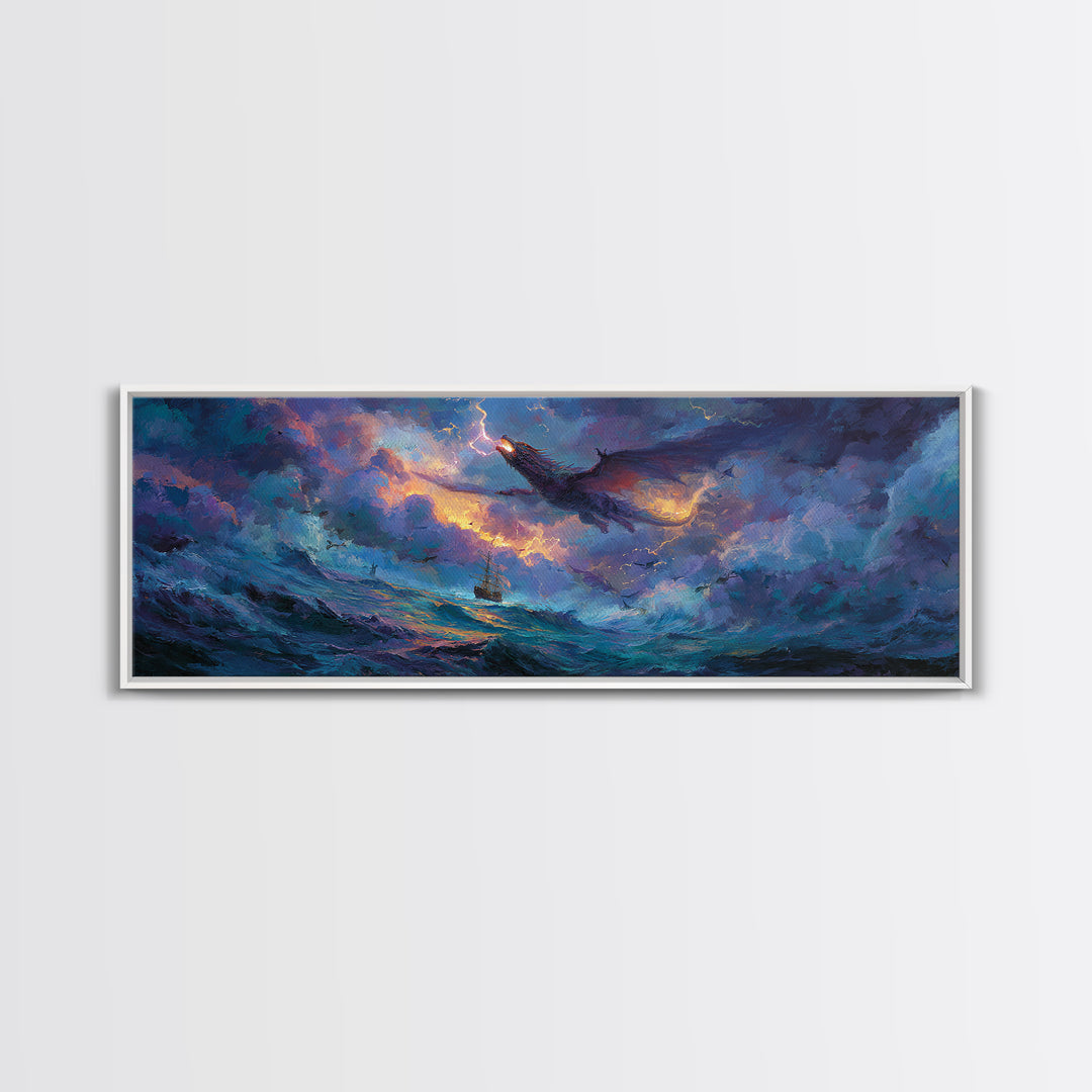 Dynamic Canvas Print Of Knight Battling Fire Breathing Dragon In Fiery Red Epic Scene Fantasy Wall Art For Home Office And Game Room With Intense Atmosphere
