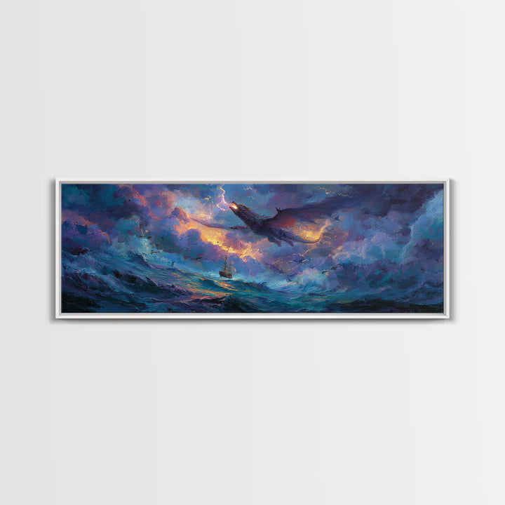 Dynamic Canvas Print Of Knight Battling Fire Breathing Dragon In Fiery Red Epic Scene Fantasy Wall Art For Home Office And Game Room With Intense Atmosphere