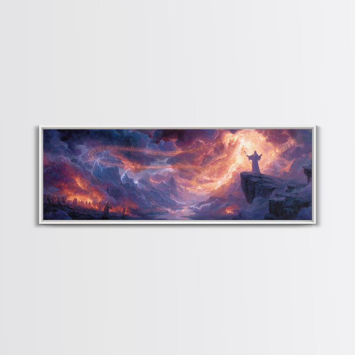 Whimsical Butterflies Floating In Enchanted Forest With Purple Blossoms Wall Art