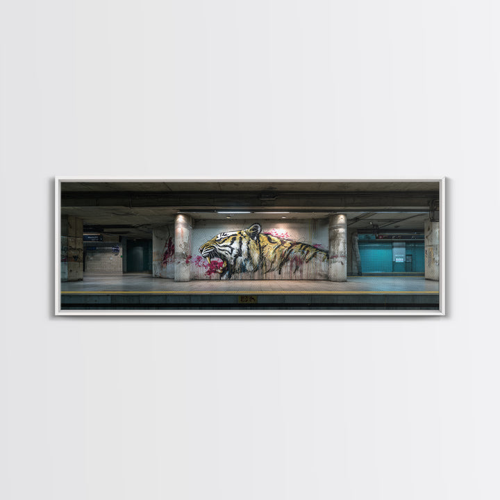 Street Art Tiger Graffiti Wall Mural Artwork With Urban Vibes Wall Art Framed Canvas Print For Modern Home Decor