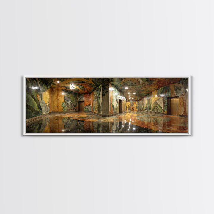 Dramatic Wolf Graffiti Street Art Tunnel Mural Wall Art Canvas Print Bold Urban Decor For Home And Office