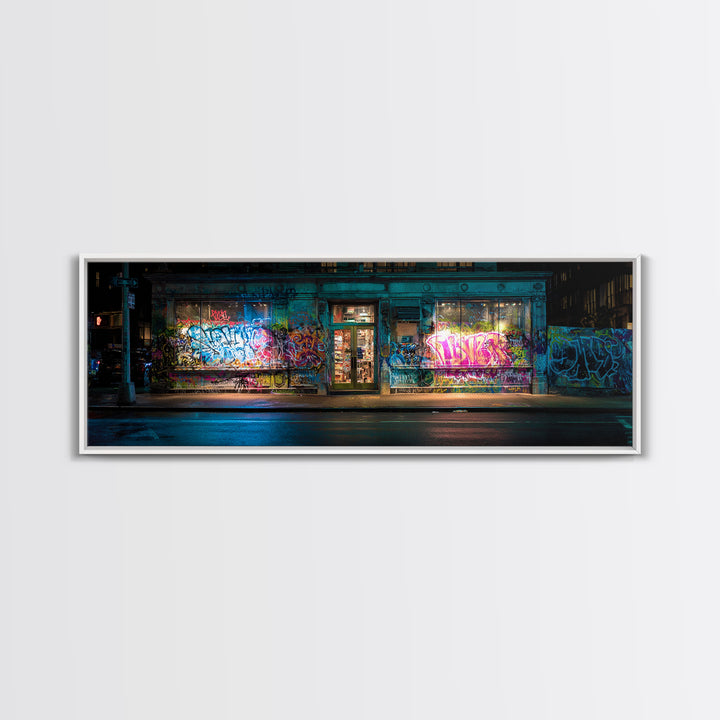Urban Street Graffiti Art Photography Wall Decor Modern Wall Art Framed Canvas Print For Living Room