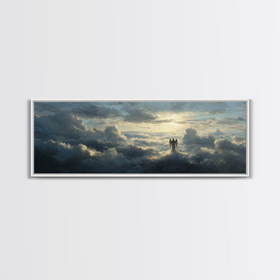 Medieval Knight In Fiery Battlefield Oil Painting Wall Art Large Framed Canvas Print For Home