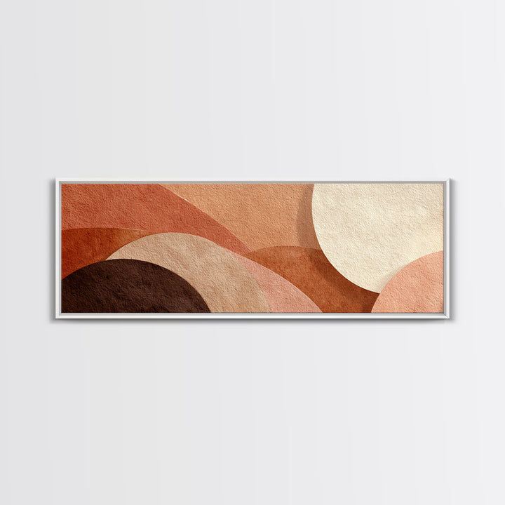 Warm Abstract Arches And Circles Canvas Print, Terracotta Neutral Wall Art, Organic Modern Decor, Earth Tone Bedroom Print