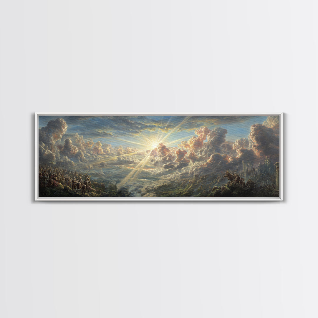 Majestic Lions Resting in Cave Wildlife Painting Wall Art Framed Canvas Print for Rustic Home and Living Room Decor