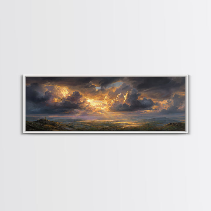 Peaceful Dawn Over Tranquil Forest Lake Canvas Print Misty Morning Nature Wall Art For Living Room Decor