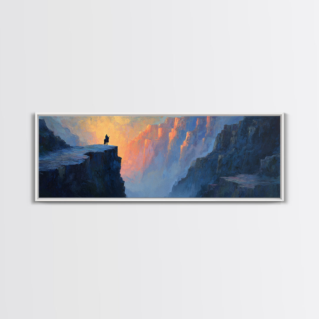 Vibrant Dusk Mountain Landscape Painting Wall Art Framed Canvas Print Warm Scenic Nature Decor For Living Room