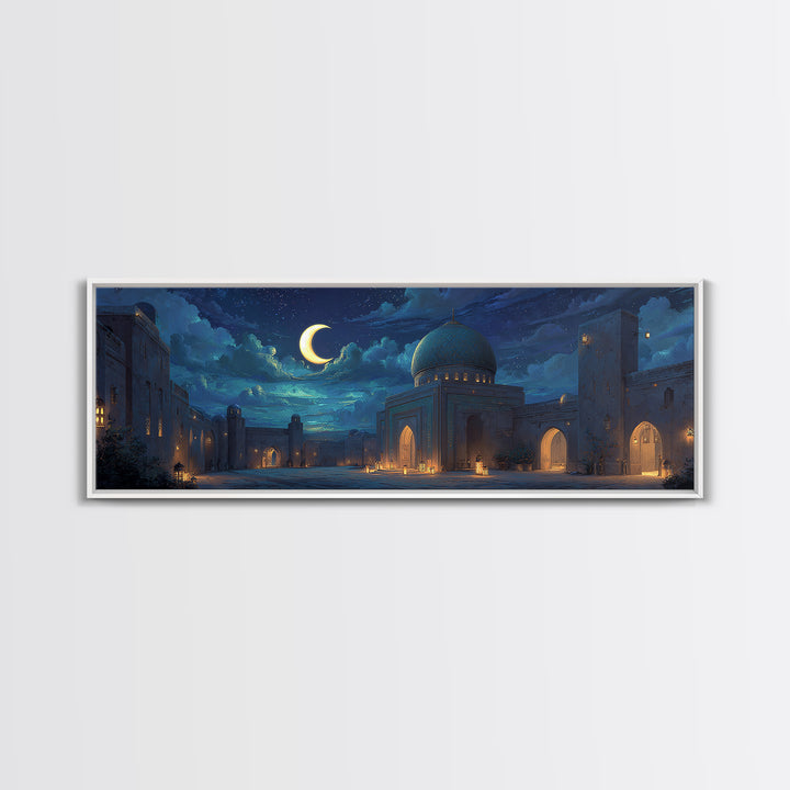Intense Historical Astronomy Scholar Under Starry Sky Painting Wall Art Canvas Print For Spiritual And Educational Decor