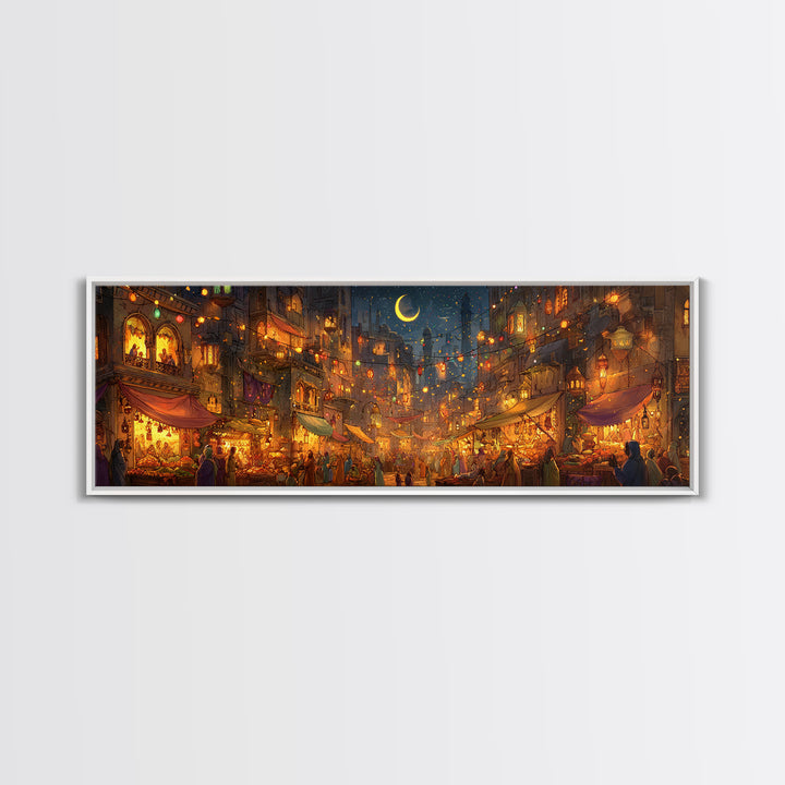 Calm Mountain Lake Canoe Landscape Oil Painting Wall Art Serene Nature Scene Large Framed Canvas Print