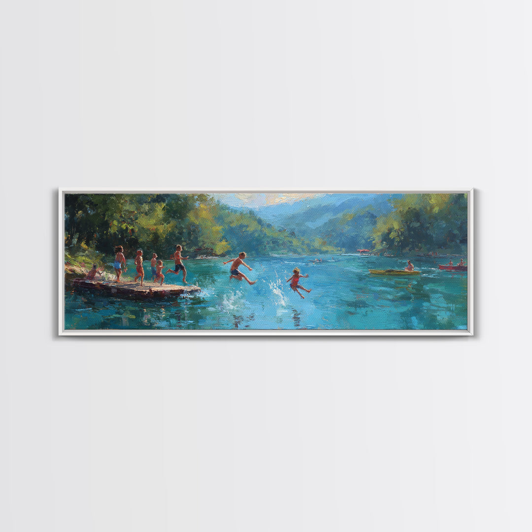 Starry Night Desert Landscape With Palm Trees And Campfire Beautiful Celestial Wall Art Canvas Print