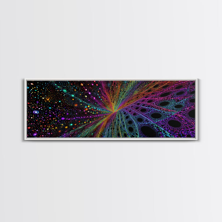 Rainbow Fractal Starburst Abstract Wall Art, Psychedelic Space Canvas Print, Colorful Modern Decor, Cosmic Gallery Gift Idea