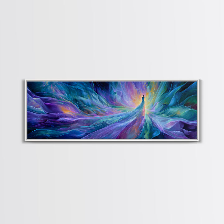 Ethereal Ice Queen In Blue Abstract Canvas Print, Dreamy Fantasy Wall Art, Calming Modern Bedroom Home Decor, Gift For Her