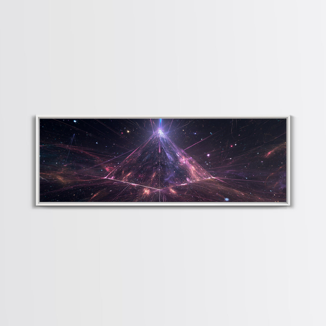 Cosmic Pyramid Galaxy Wall Art, Celestial Abstract Canvas Print, Space Decor, Sci Fi Wall Decor, Mystical Astronomy Art Print