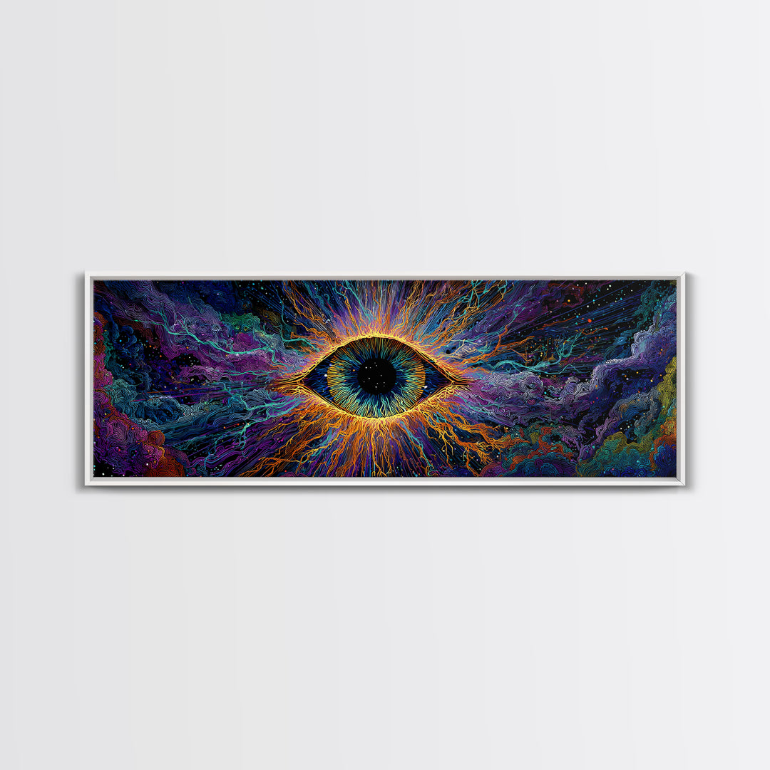 Cosmic All Seeing Eye Wall Art, Psychedelic Abstract Canvas Print, Mystical Celestial Decor, Spiritual Statement Artwork