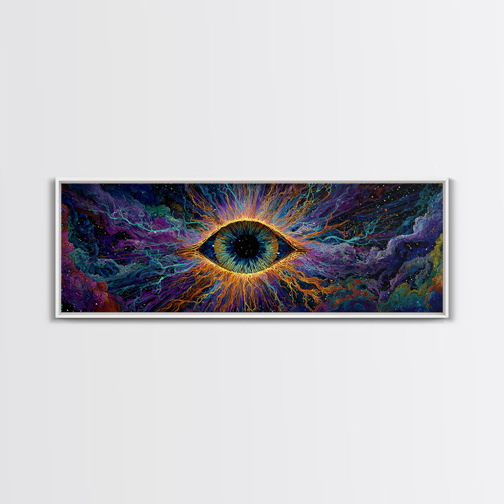 Cosmic All Seeing Eye Wall Art, Psychedelic Abstract Canvas Print, Mystical Celestial Decor, Spiritual Statement Artwork