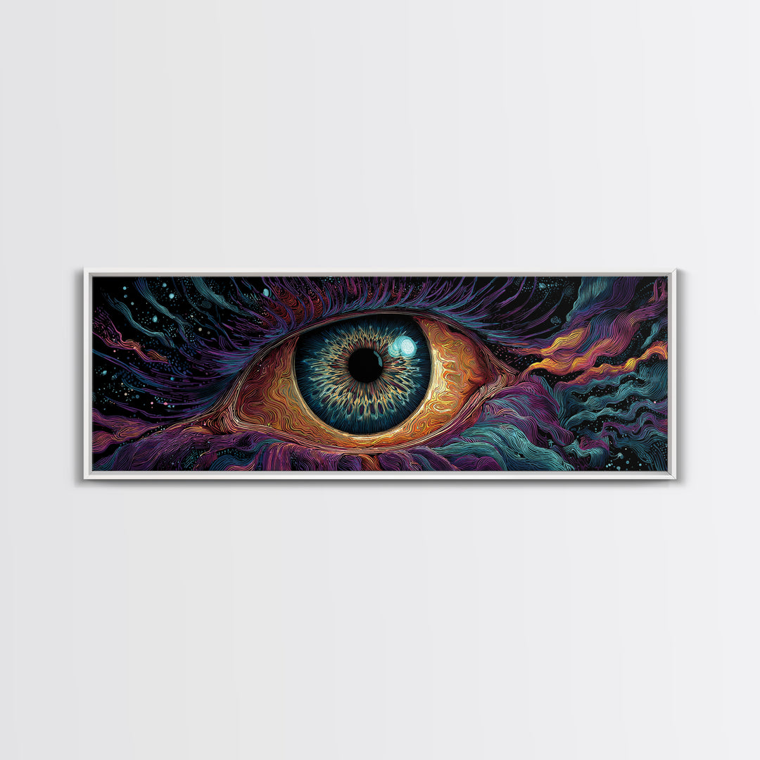 Surreal All Seeing Cosmic Eye Wall Art, Mystical Psychedelic Canvas Decor, Spiritual Wall Art Print, Modern Home Decor, Gift For Her