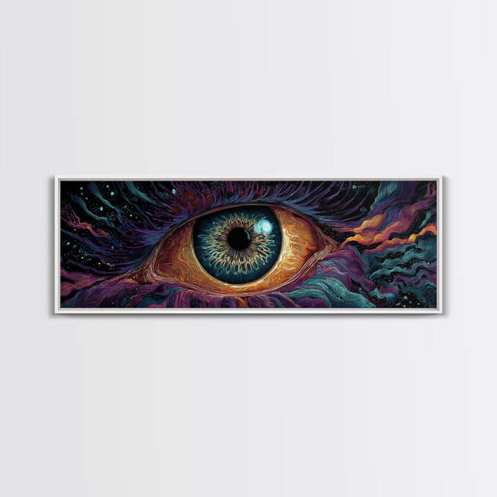 Surreal All Seeing Cosmic Eye Wall Art, Mystical Psychedelic Canvas Decor, Spiritual Wall Art Print, Modern Home Decor, Gift For Her