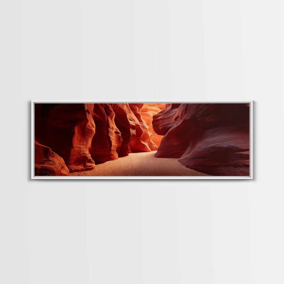 Red Slot Canyon Sunbeam Canvas Print, Southwestern Wall Art, Desert Landscape Decor, Arizona Travel Poster, Earth Tone Decor