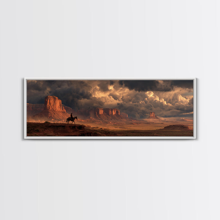 Stormy Western Mesa Canvas Print, Cowboy Desert Landscape Wall Art, Southwestern Decor, Rustic Living Room Wall Art Print