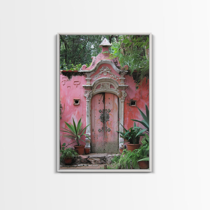 Change675 Architecture Print, 19th Century Architecture Photography, Mexico City Wall Art, Wood Framed Canvas Print